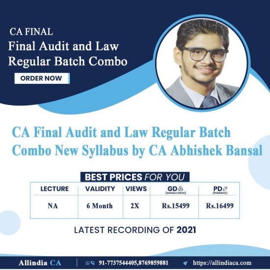 CA Final Audit and Law Regular Batch Combo by CA Abhishek Bansal
