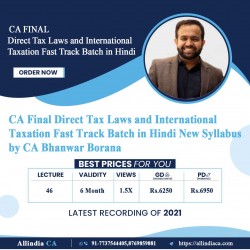 CA Final Direct Tax Laws and International Taxation Fast Track Batch in Hindi New Syllabus by CA Bhanwar Borana