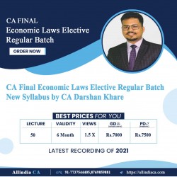 CA Final Economic Laws Elective Regular Batch New Syllabus by CA Darshan Khare