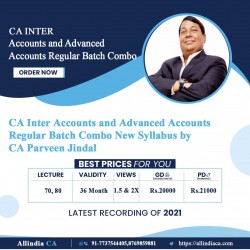 CA Inter Accounts and Advanced Accounts Regular Batch Combo New Syllabus by CA Parveen Jindal