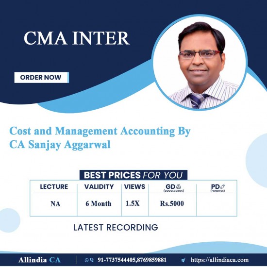 CMA Inter Cost and Management Accounting By CA Sanjay Aggarwal